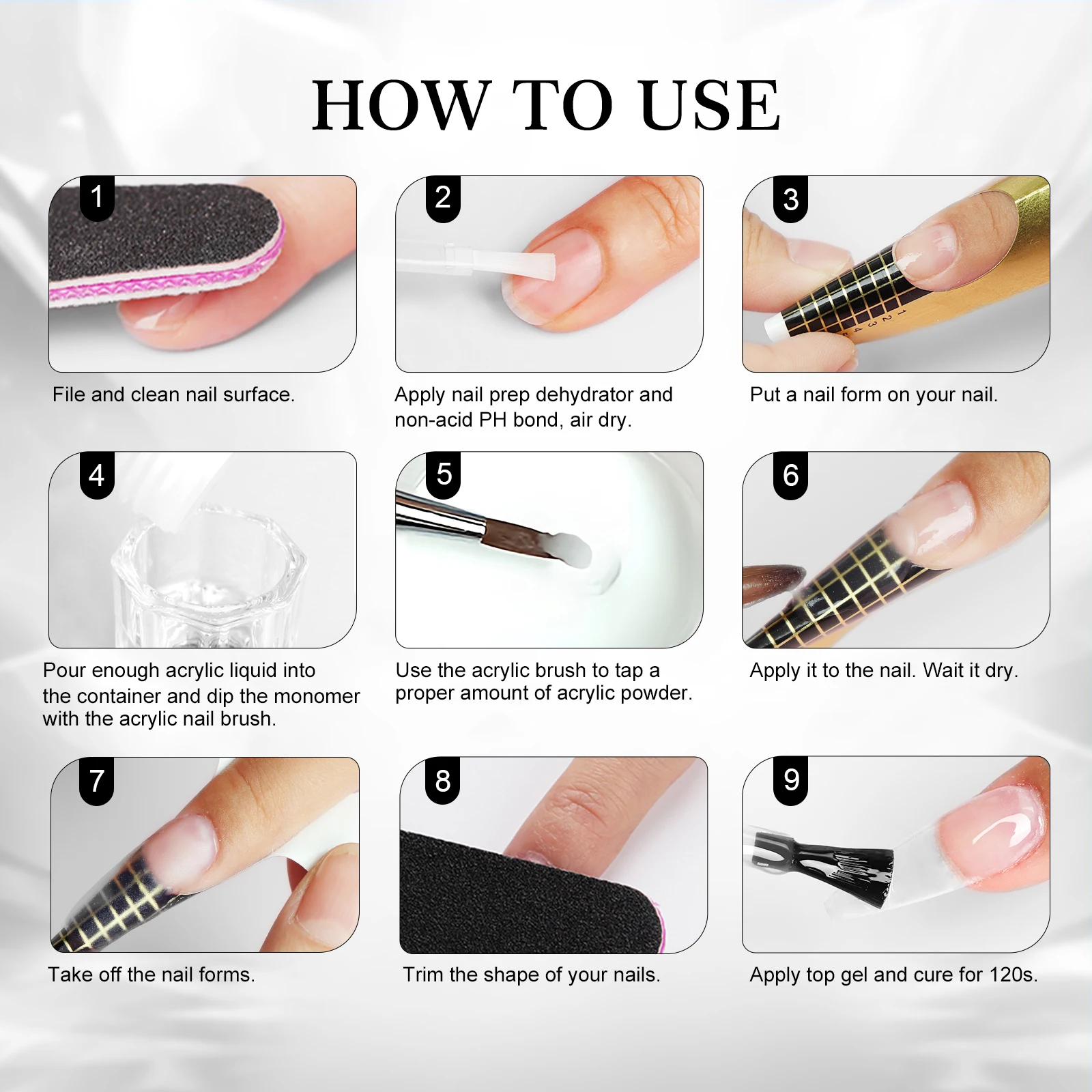 Saviland Polvere acrilica trasparente Polimero per unghie professionale di grande capacità da 5,29 once per intaglio di manicure francese Nessuna lampada necessaria