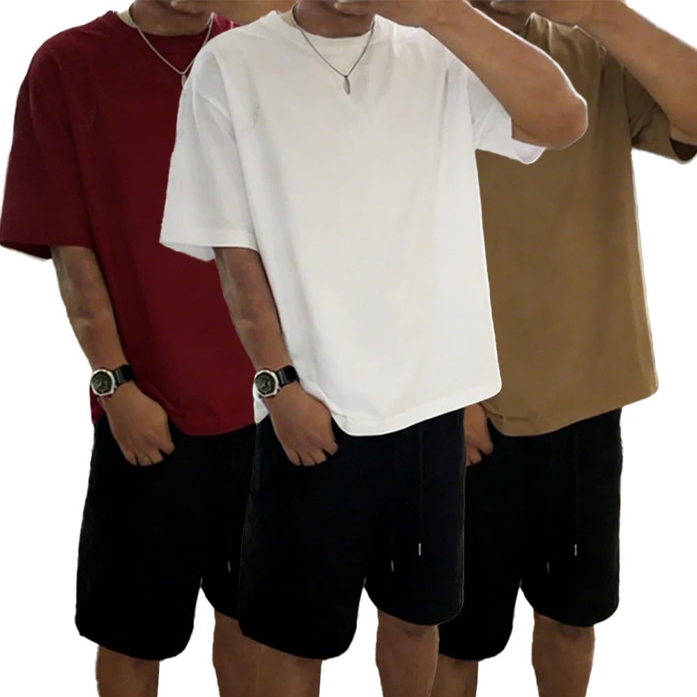 

Sports Pants Solid Mens T-Shirt Casual Summer Cotton T Shirts Loose All-Match Man StreetSuit Mans Drawstring Pocket Shorts