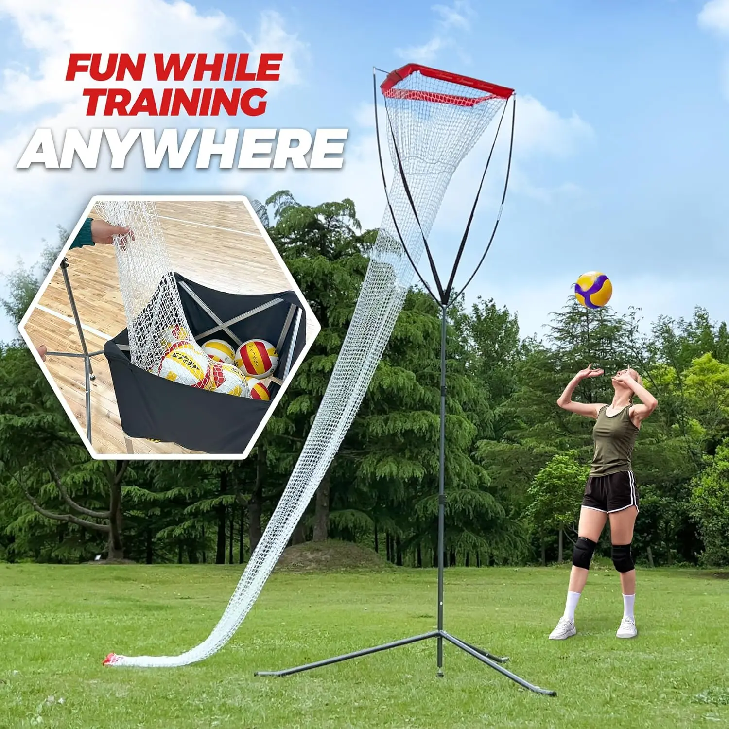 Setter Trainer Net, Adjustable Height for Indoor and Outdoor Practice, Perfect for Serving, Spiking, and Setting Training Equipm