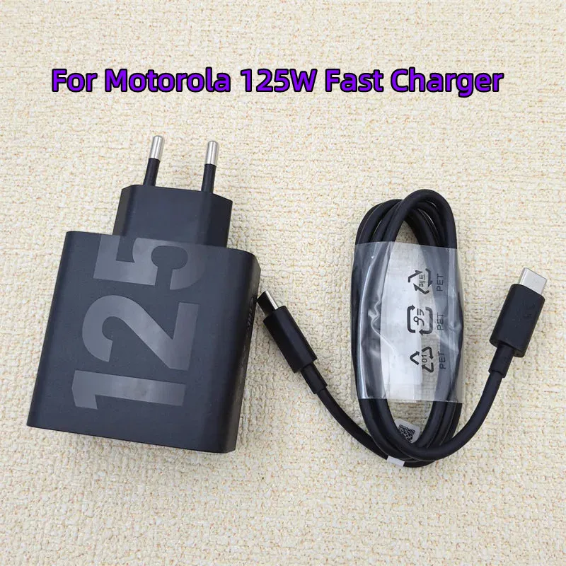 Original For Motorola X50 Ultra Edge 50 Pro 125W Charger Turbo Fast Charging Power Adapter PD Type C