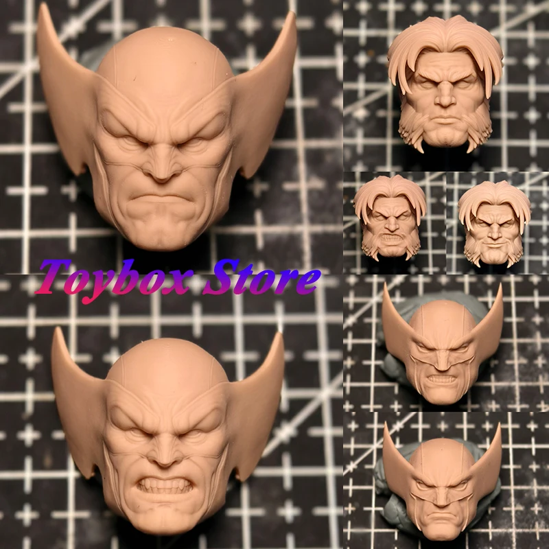 

1/12 Scale Comic Roar Wolf Man Unpainted Head Sculpt Model Toys Accessory For 6" Ml Mafex Mezco Soldier Body Customization