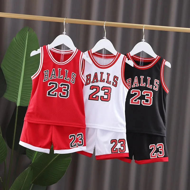 NEW 24/25 Children\'s clothing suit boy girl Fans Basketball Jerseys NO.23 game team uniform training  Vest and shorts