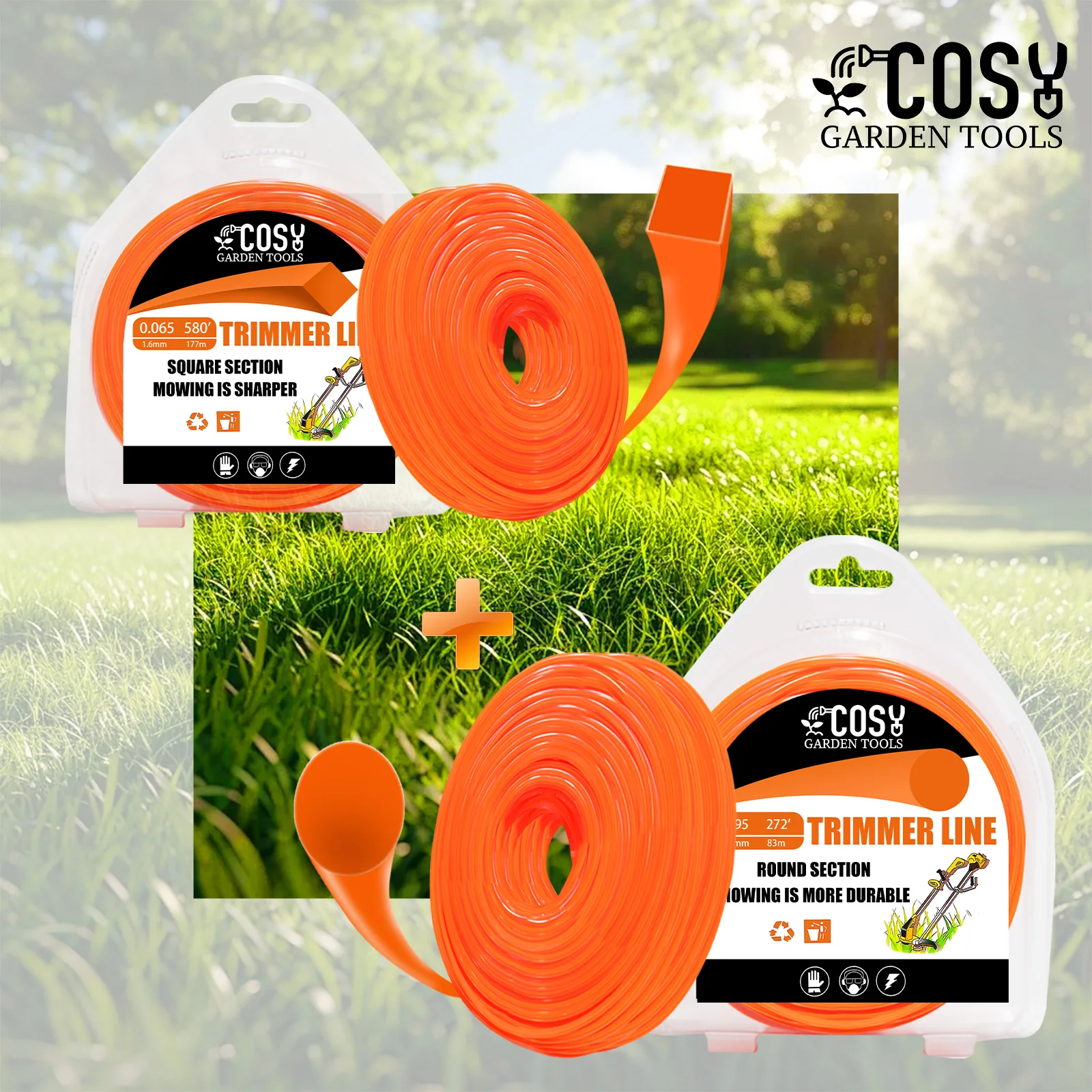 2.7mm/2.4mm/2.0mmSquare and Circular Strimmers Electric Brushcutter Nylon Cord Weed Trimmer String Wire Line Grass Trimmer Parts