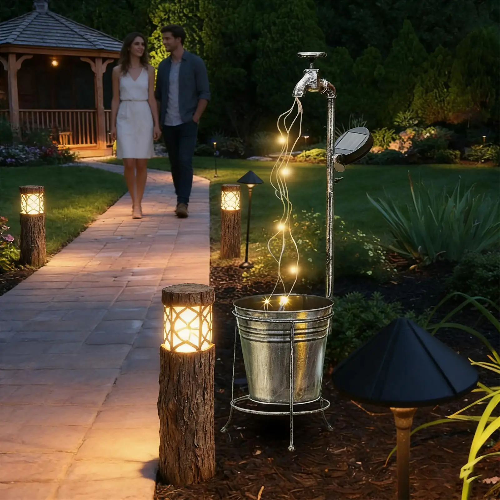 Watering Can Lights Solar Powered Waterproof Flexible Retro LED Landscape Lights Garden Decor for Garden Yard Farm Pathway Patio