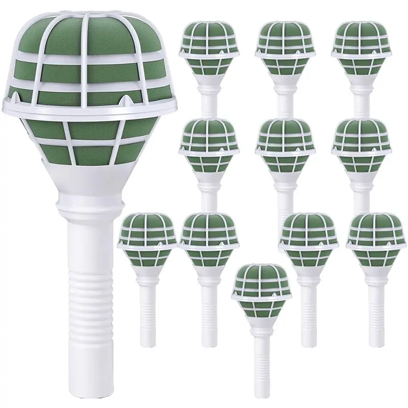 

【LAST CHANCE】 Держатели для букетов из пенопласта с зеленым цветочным принтом, 12 упаковок Afcabakila 3,14 х 7,1 дюйма для свадеб и проектов «сделай сам»