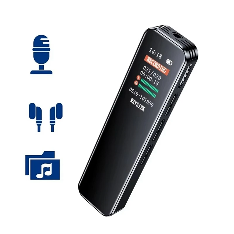 Digital Voice Recorder Pen Portable MP3 Player Audio Recorder With 512Kbps Recording Work Interviews-AU47