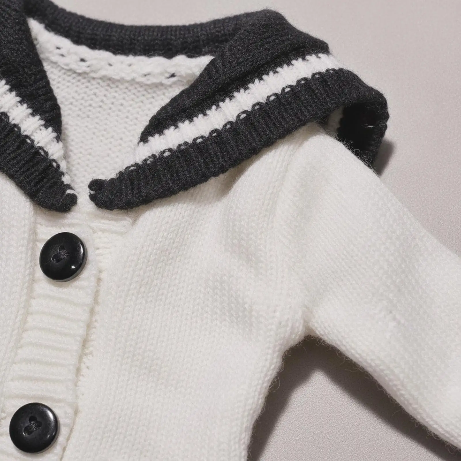 Hand-Knitted BJD Doll Outfit with Cardigan Casual Doll Sweater Set with Shorts and Leg Warmers Layered