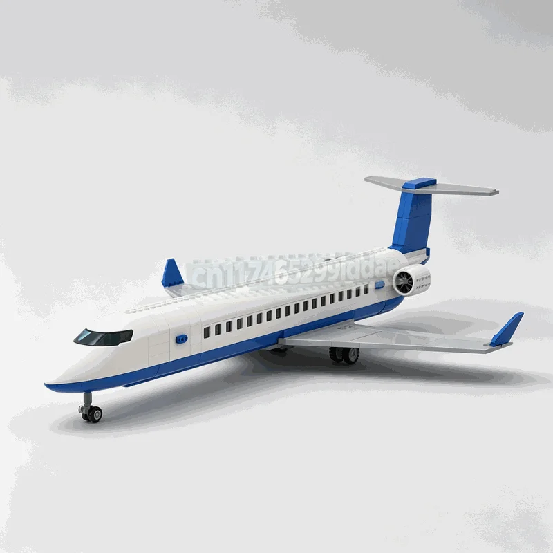 515PCS Regional Civil Aviation Passenger Jet MOC Commercial Airliner Model Detailed Inner Cabin Structure Building Blocks Gift