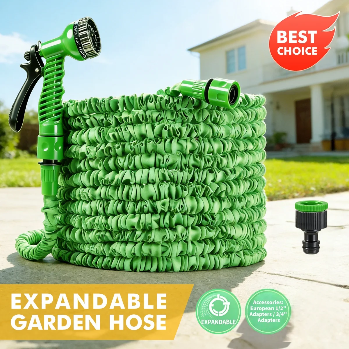 Grüner Ausziehbarer Gartenschl – Flexible Hose Braided Bewertung und Preis
