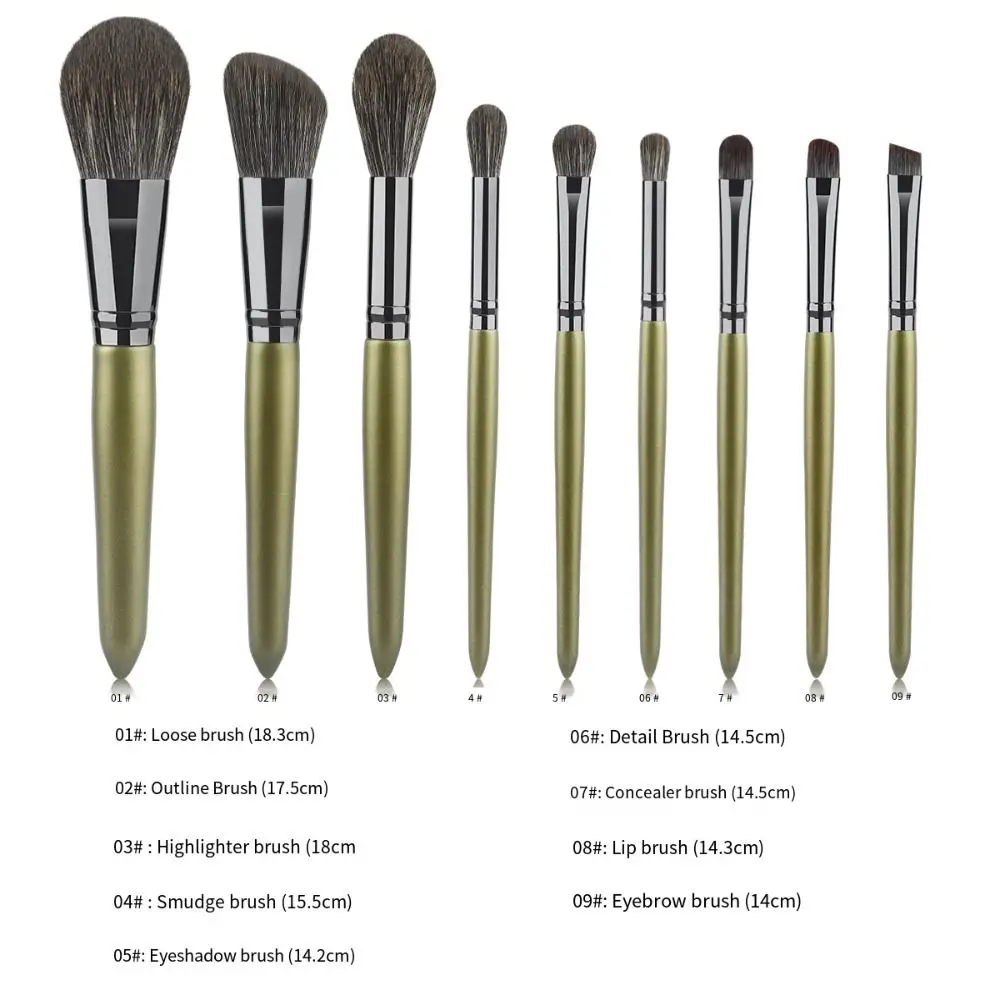 Fluffy Makeup Brushes Set Soft Fiber Kabuki Brush Eye Cosmetic Brushes Kit with Storage Bag Fiber Hair Loose Powder Brush