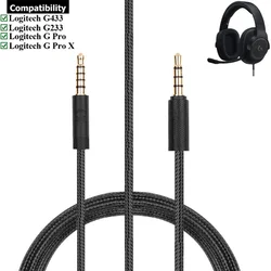 2.0M Braided Replacement Cable Extension Cord Wire for Logitech G433 G233 G Pro X Gaming Headsets Game Headphones