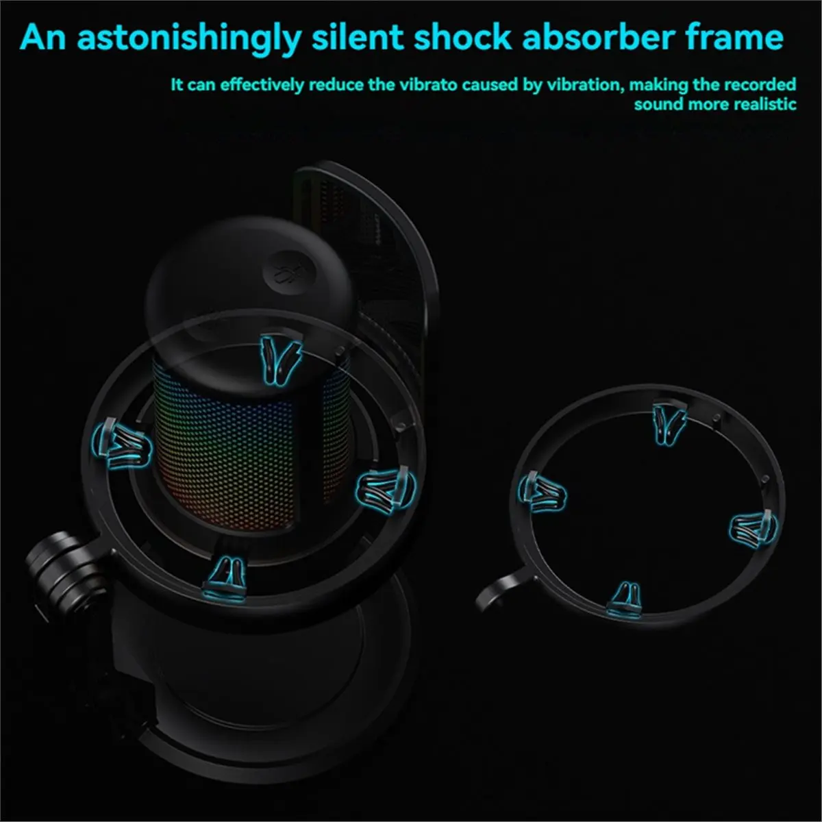 AA86 USB Microphone for Recording and Streaming on PC RGB Gaming Microphone with Touch-Mute Button Noise Cancellation