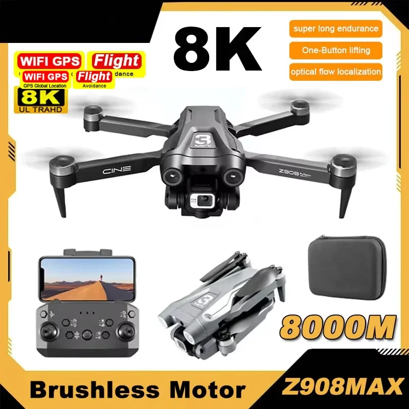 2025 Hot Toys Z908 Max Drone 8K GPS Professionele HD Luchtfotografie Dual-Camera Omnidirectionele Obstakel vermijden Quadrotor