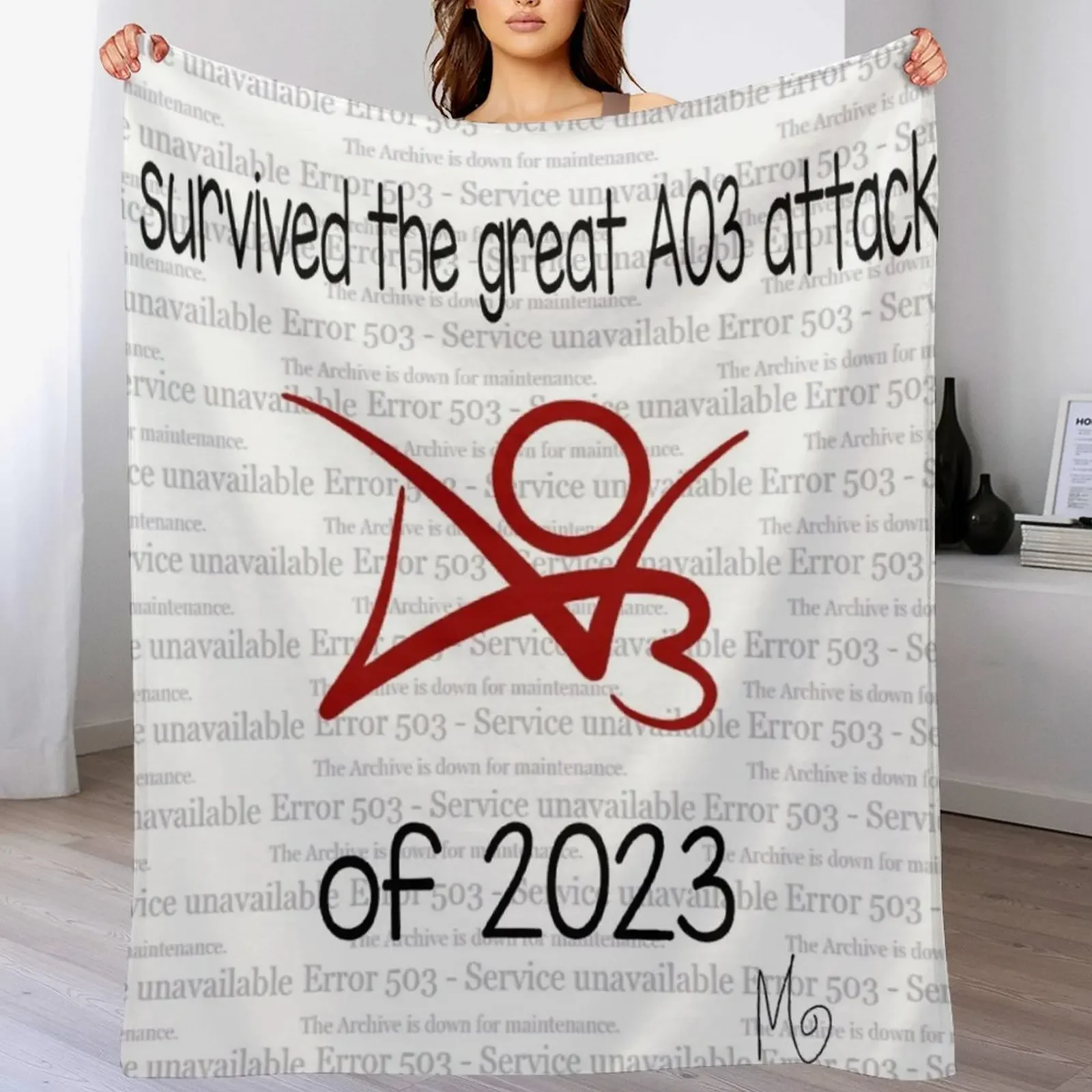 

I survived the great AO3 attack of 2023 Throw Blanket No Pilling Soft Warm Blanket for Bed