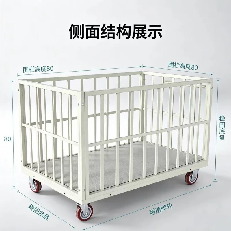 Clothing factory turnover truck, material push cloth cart, frame trolley, material transfer high fence cutting piece transporter