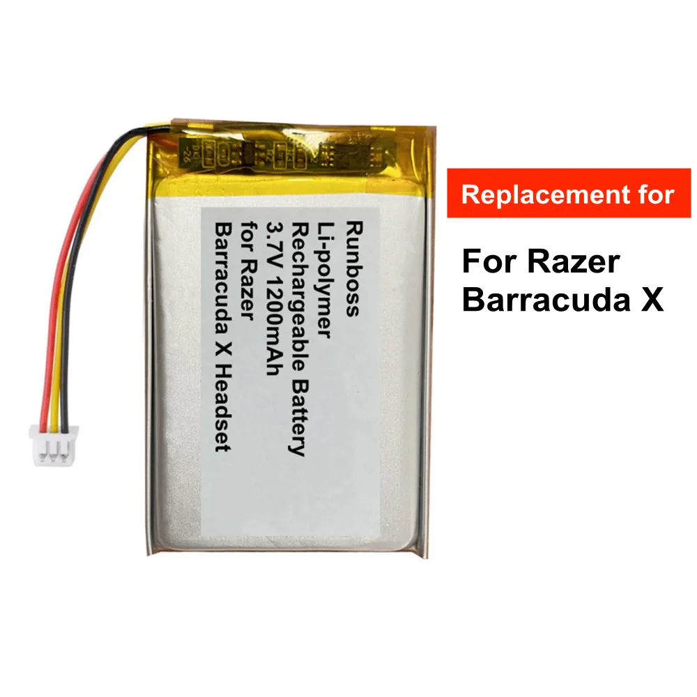 Replacement Headset Battery For Razer Barracuda X BarracudaX RZ04-0380 RZ04-03780 Wireless Headphones 3.7V 1200mAh
