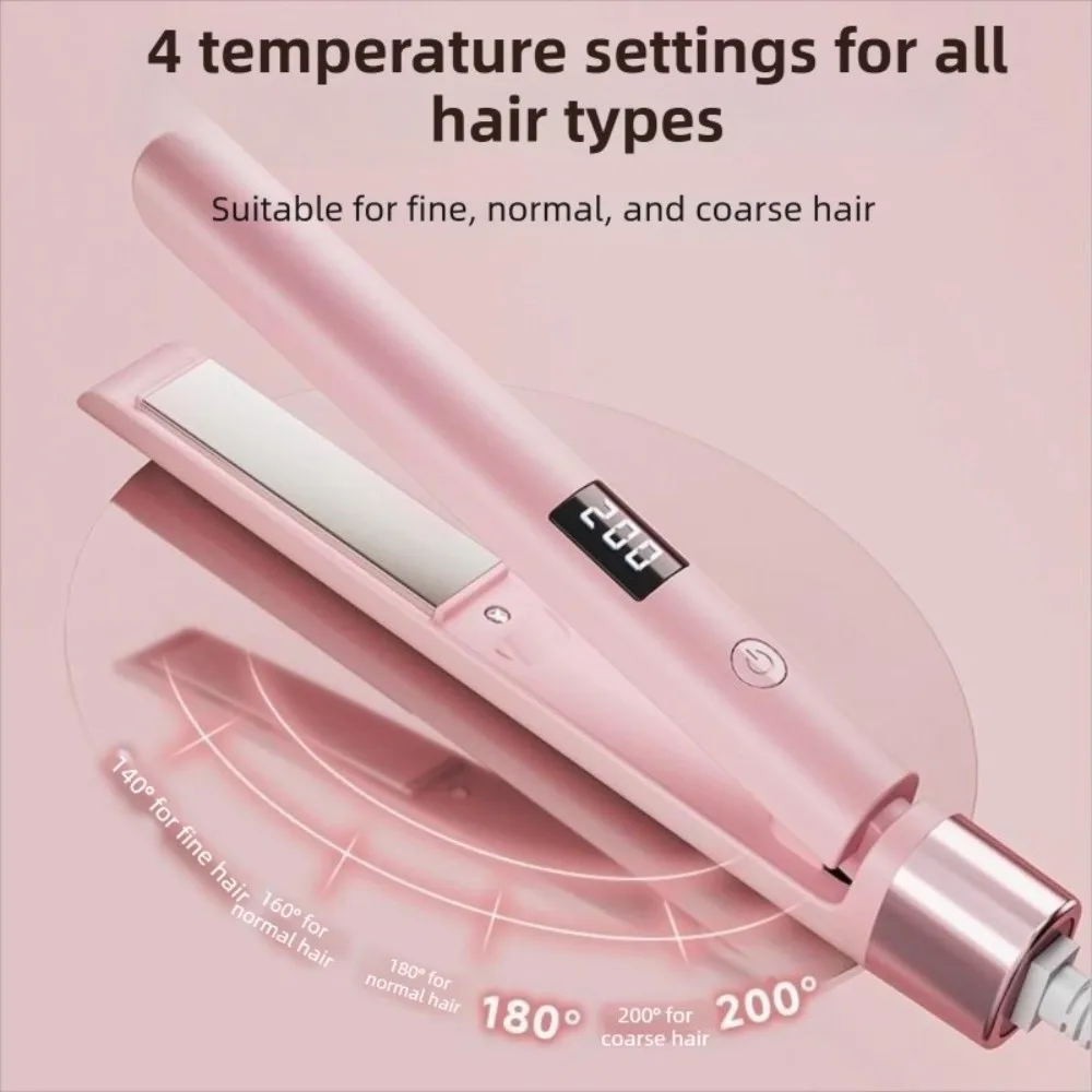 4 Levels Temperature 2-in-1 Straightener Curling Wand Safe Anti-Scald Electric Fluffy Hairpin Curling Clip