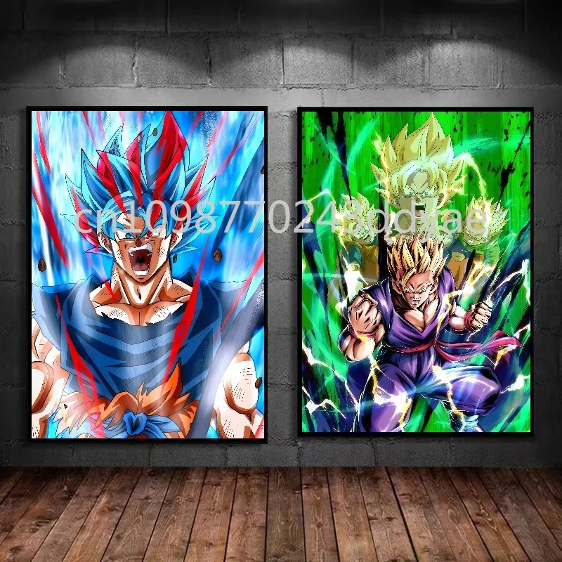 

Super Saiyan Anime Dragon Ball Poster Wukong Vegeta Painting Printing Canvas Painting E-sports Room Bedroom Decoration Mural