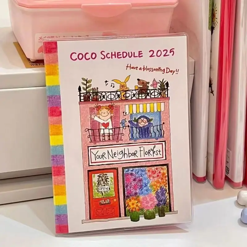 2025 Color rojo Diseño de página Estilo Cuaderno específico escolar Memorias para estudiantes Excerpt Diario Cuaderno específico para la escuela