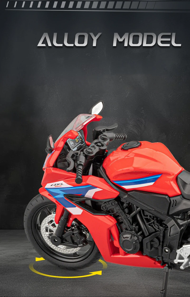 NEUES 1/12 CBR650R CBR650 Legierungs-Motorradmodell Sammlerstück Stoßdämpfer Offroad-Motorradmodell – Detail 3