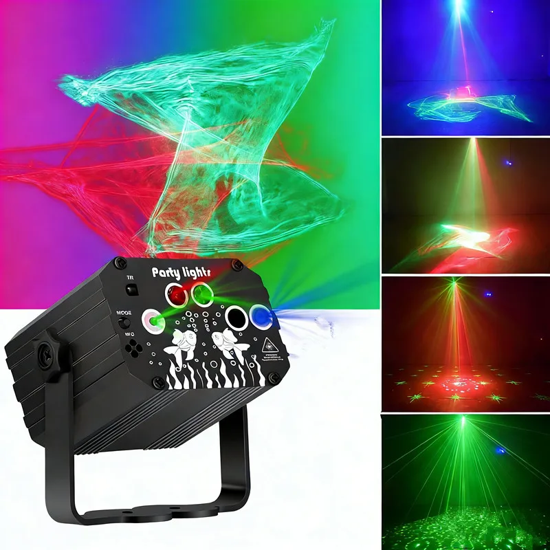 Party Light DJ Disco Light Laser Flash Stage Light Projector, Suitable for House Party Decoration Club Karaoke Ambient Light