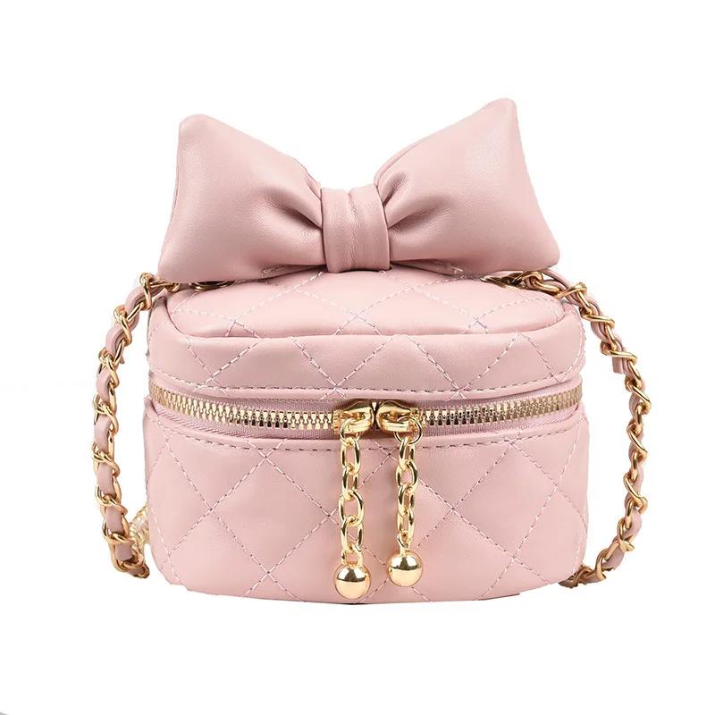 Cute Bow-Know Messenger Bags para crianças, couro envernizado, mini bolsa de ombro para crianças, sacos crossbody, meninas, frete grátis