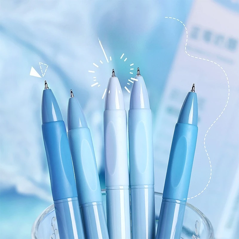 

1 Set Gradient Color Shell Quick-drying Gel Pen Exam Special Pen Black Retractable Gel Pen Student Stationery Festival Gift