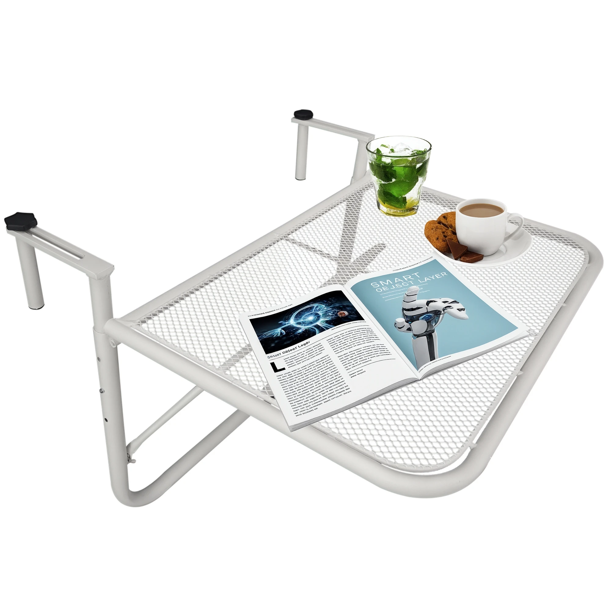 Outsunny Mesa Colgante Balcón Altura Ajustable en 3 Posiciones Carga 30kg