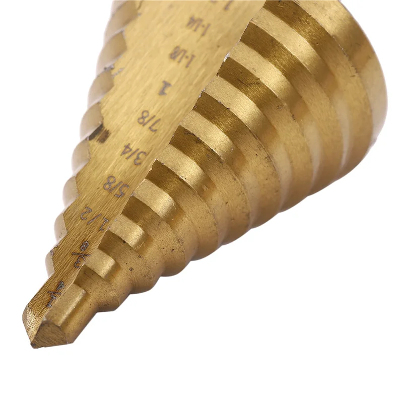 

5 ступенчатых сверл, конусные сверла, высокоскоростная сталь, 10 ступеней от 1/4 до 1-3/8 дюймов-AT36