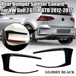 Glossy Black Rear Bumper Brake Lamp Spoiler Trim For VW Golf 7 7.5 MK7 MK7.5 GTI R GTD R400 2013-2020 1Pair Frame Strip Canard