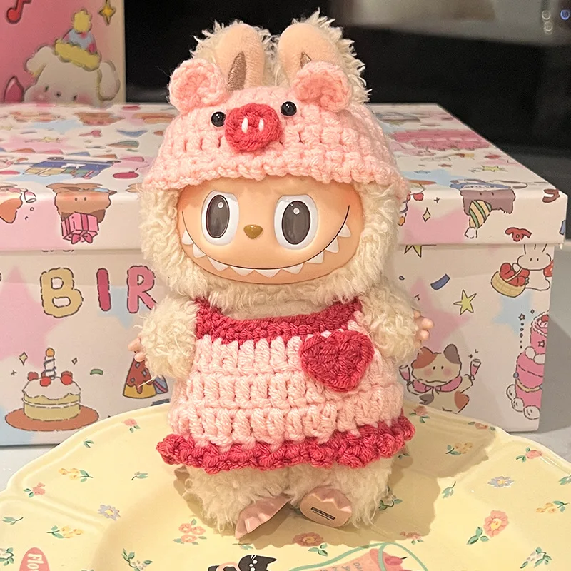 

Clothes For Labubu no doll ，just Clothes Hat Hand Woven Trendy Clothes Head Cover Super Cute Decorative Accessory For Infants