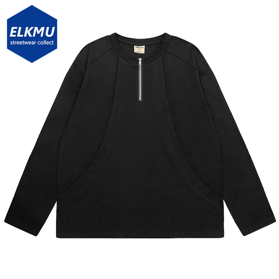 

Irregular Patchwork Vintage T Shirts Men's Streetwear Harajuku Oversized Hip Hop Tshirts Loose Casual Long Sleeve Tee Tops