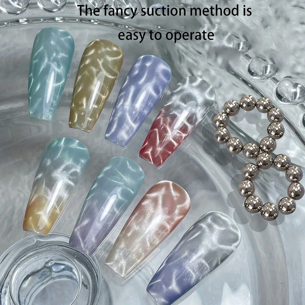 

New Round Magnetic Beads for Nail Art Water Ripple Cat Eye Magnetic Gel Magnet Beads Magnet Balls Nail Art Salon Tools