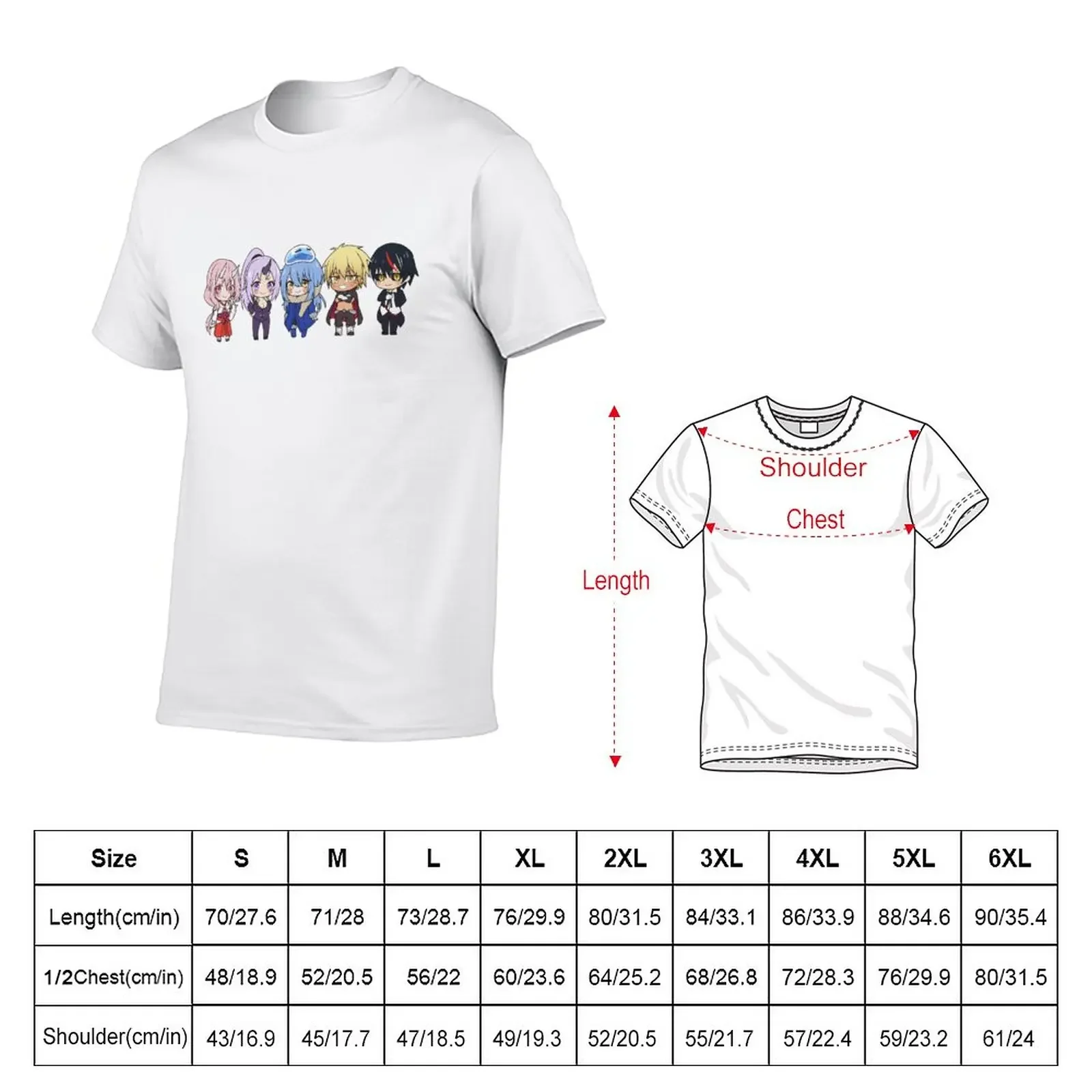 Shuna Shion Rimuru Veldora Diablo Chibis T-Shirt plain oversized new edition Men's t shirts