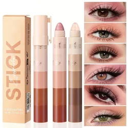 5 Color Lazy Eyeshadow Pencil Highlight Vegan Silhouette Pencil Highlighter Silkworm Pencil Pearlescent Portable Eyeshadow Stick