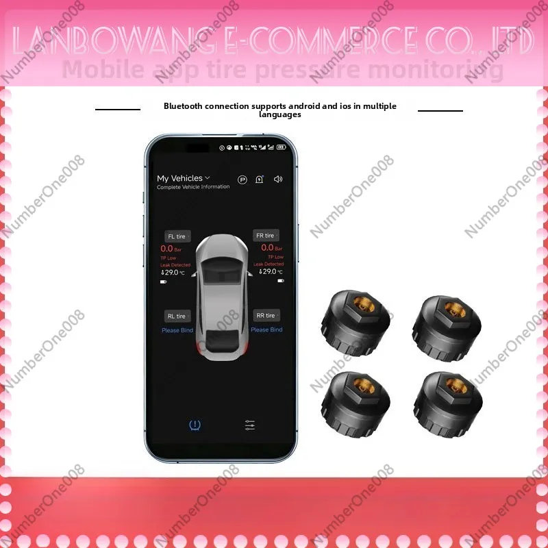 Wireless Bluetooth Tire Pressure Monitoring Detector External Sensor for Car Motorcycle Electric Vehicle