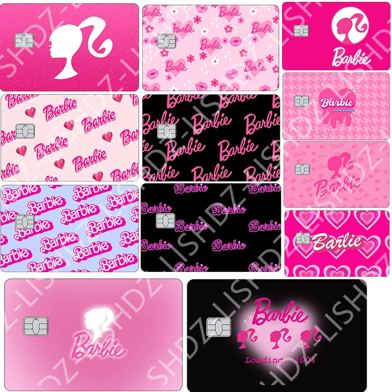 New Diy Barbie Anime Card Film Tape Skin Stickers Kawaii Cartoon Pvc Matte Waterproof Credit Debit Cards Sticker Decal Gifts Toy