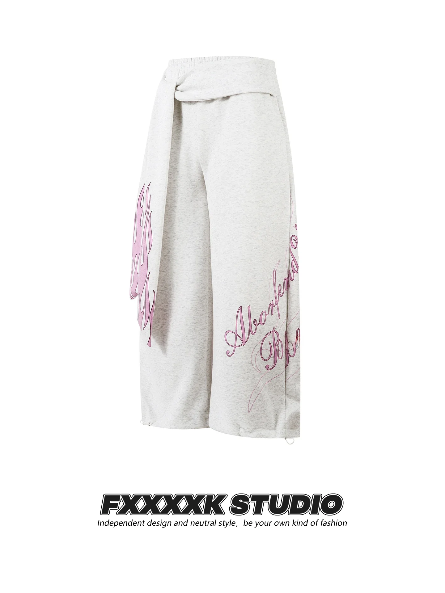 

Оригинальные американские хип-хоп брюки FXK с принтом в виде огненных букв, широкие, свободные, струящиеся, длинные, унисекс