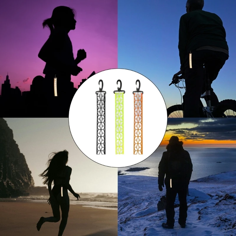 Safety Reflector Cycling Keychain Reflective Nylon Pendants for Kids Adults