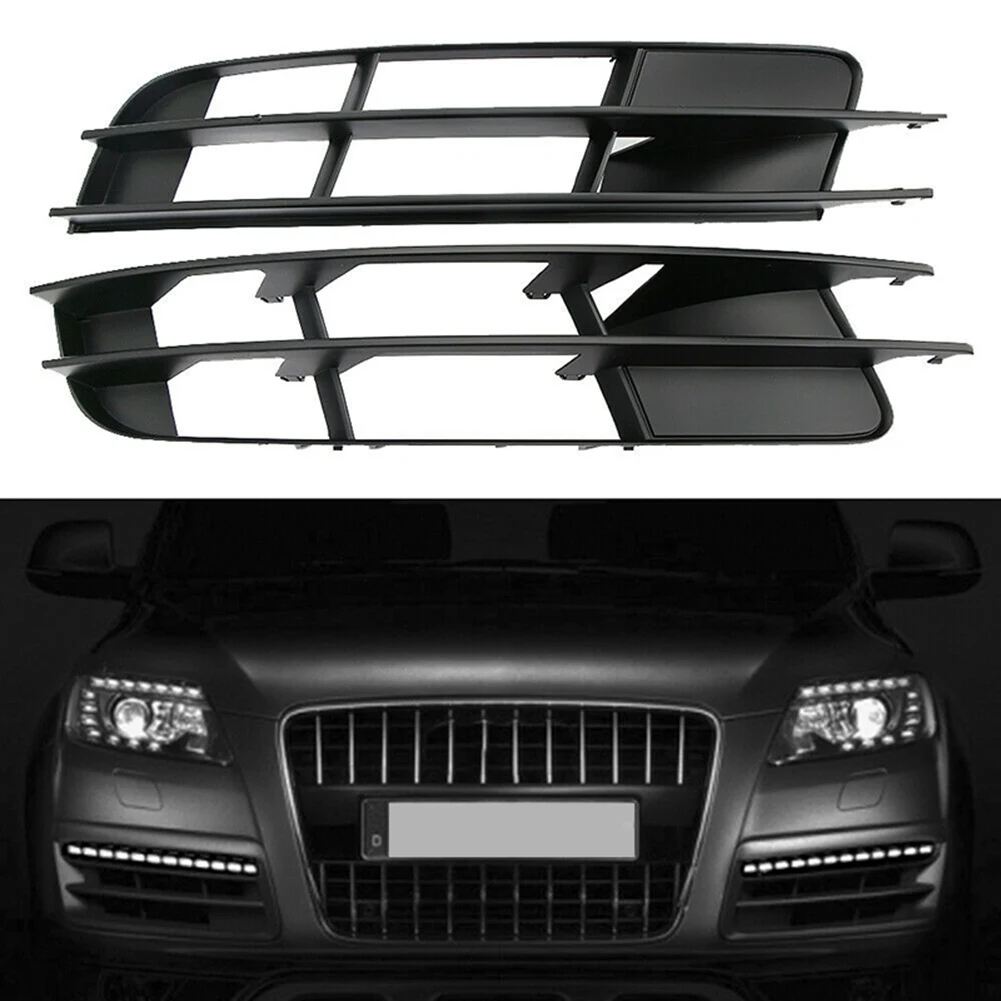 Car Left Fog Light Grille Car Front Lower Bumper Cover Grille Plastic Black for -Audi Q7 2007 2008 2009 4L0807681