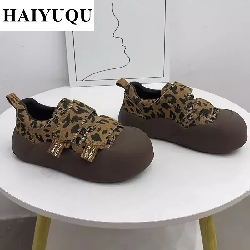 Leopard Ankle Snow Boots Fur Warm Women Platform Shoes Luxury Brand 2025 Winter Flats Plush Sneakers Women Boots Cotton Loafers