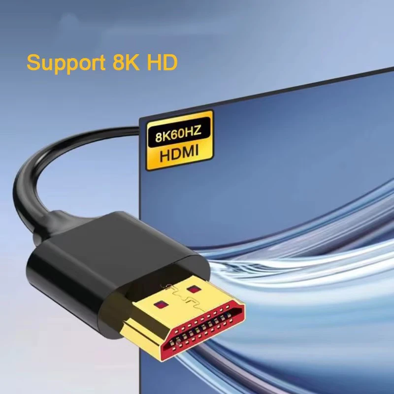 8K HDMI 2.1 Cable 48Gbps High Speed HDMI Cable Cord  8K@60Hz 4K@144Hz Thin HDMI Cord For Playstation Xbox Samsung TVs Laptop