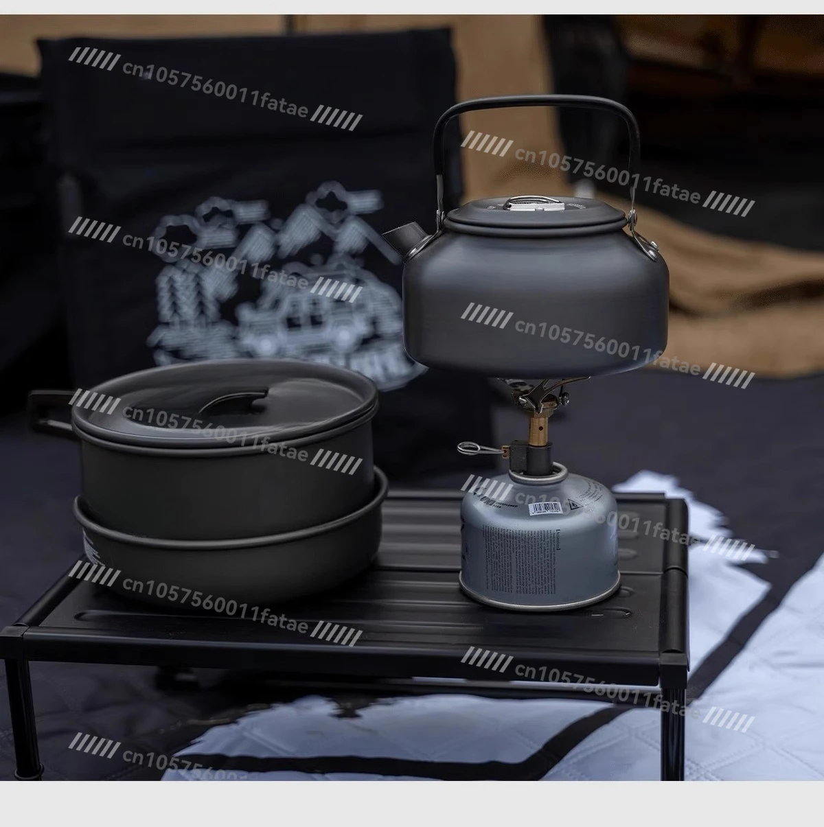 Outdoor Camping 3 Kettle Frying Pan Saucepan Set Three-piece Pot Set