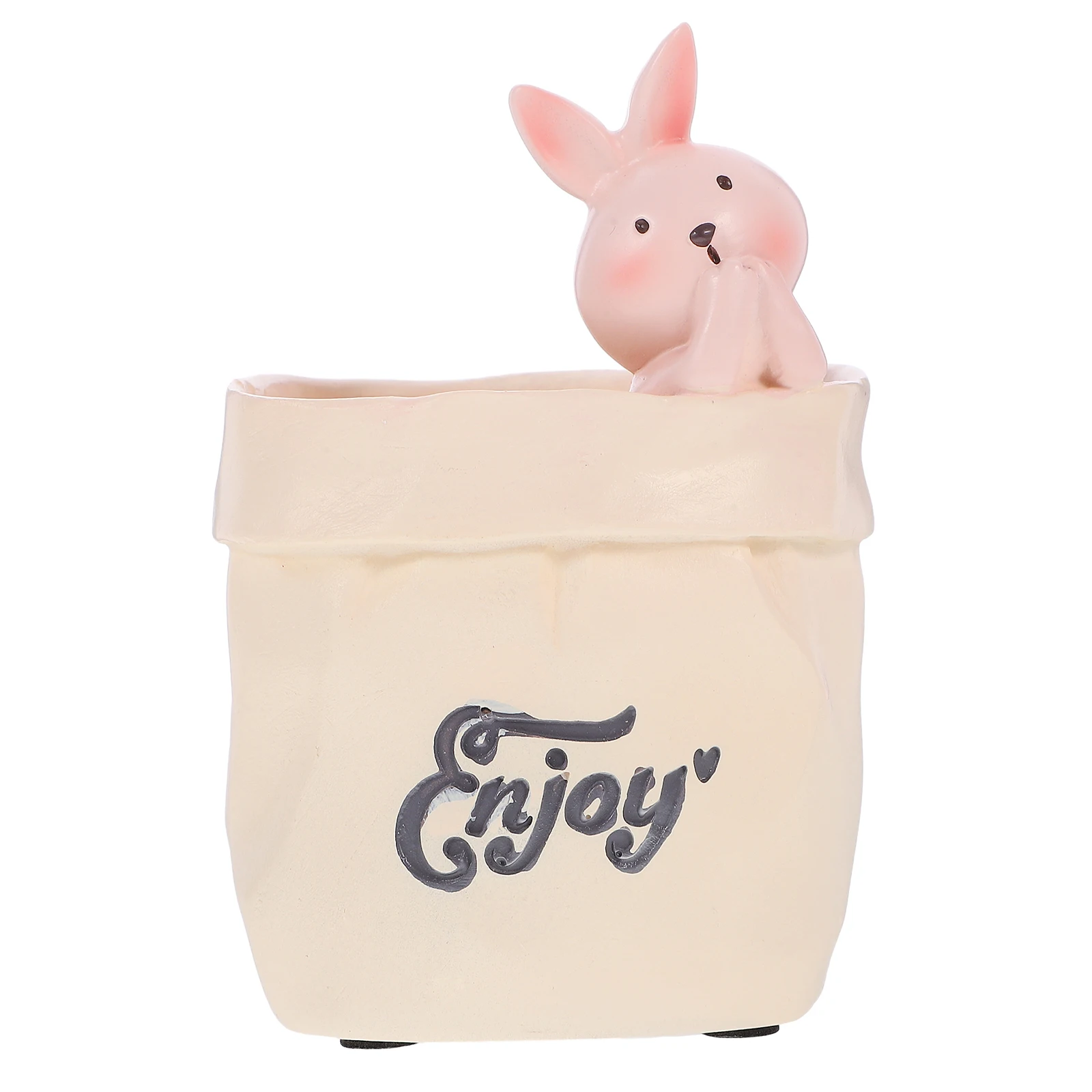 

Cartoon Rabbit Shaped Pen Holder Resin Desktop Organizer for Office School Supplies Storage Large Capacity Pencil Cup Holder