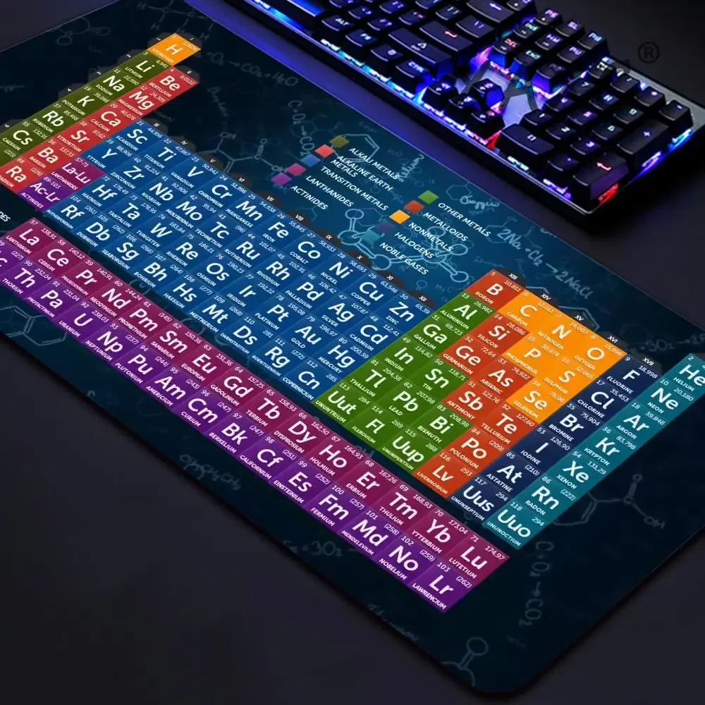 Gaming Mousepad 1200x600 Large Periodic Table Chemical Element Mouse Pad Xxl Anti Slip Mousepad Gaming Keyboard Desk Pad Mat Pc