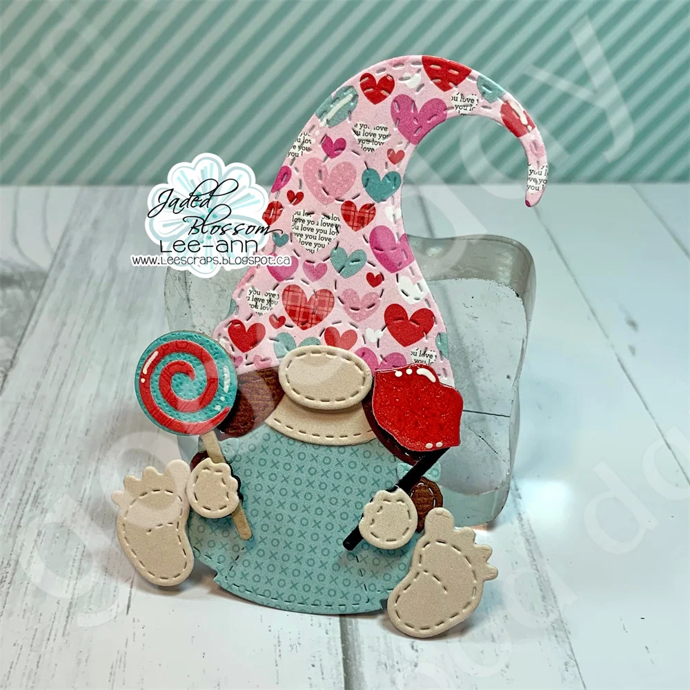 2023 New Valentine's Day Gnome Add Ons Cutting Dies and Stamps Scrapbook Diary Decoration Embossing Template Diy Card Handmade