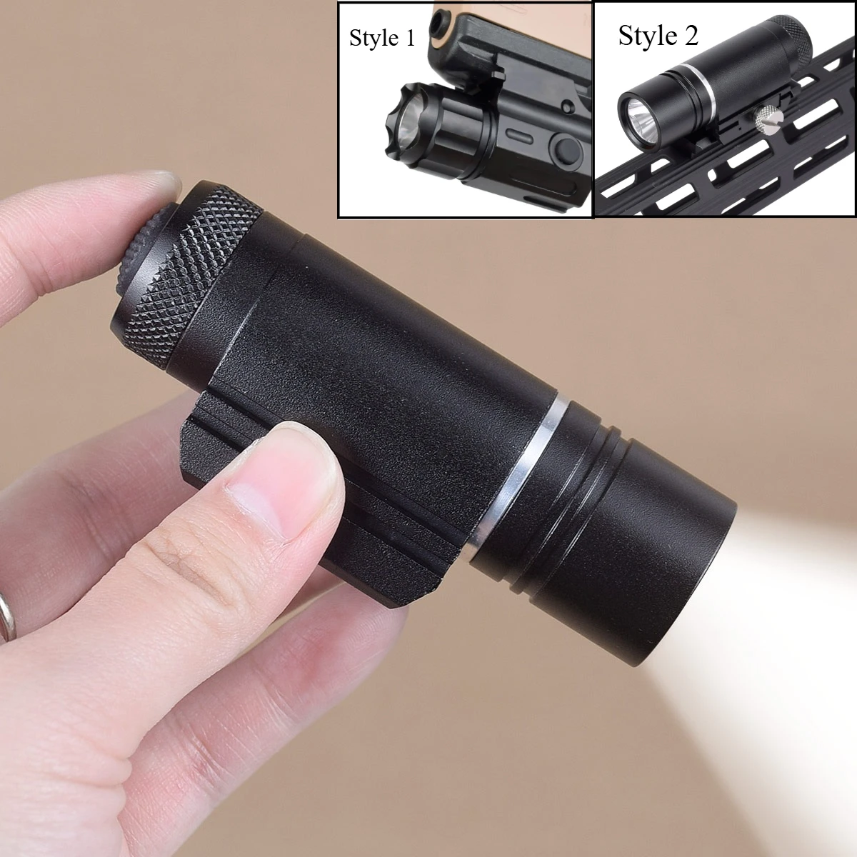 Tactical Adjustable Strobe LED Flashlight Mini Constant Powered Light Fit G lock 17 19 Taurus TX22 TS9 CZ SP-01 20mm Rail
