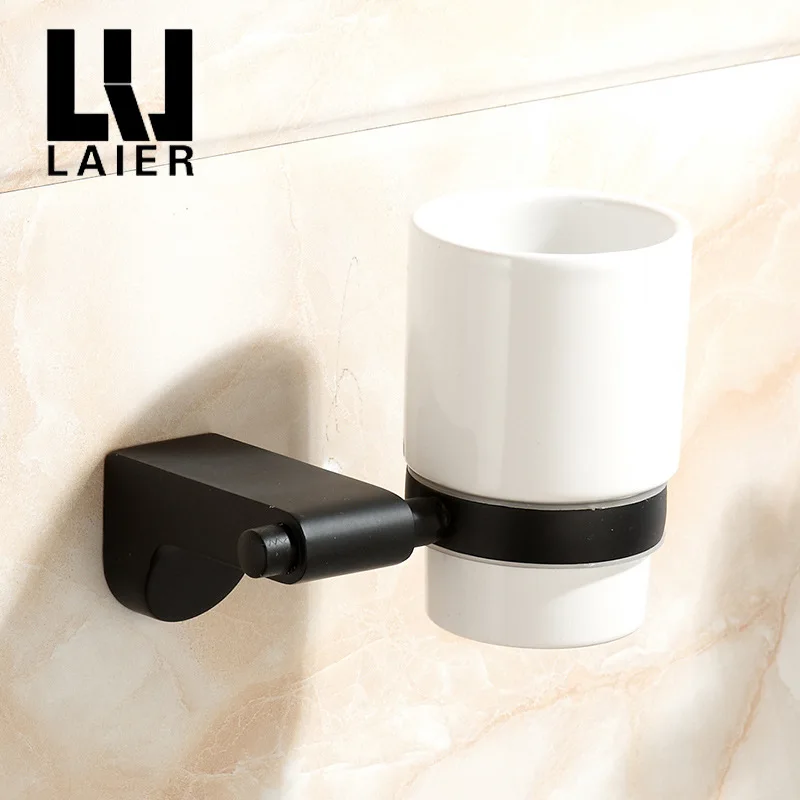 fashion simple plain black rubber paint single cup toothbrush cup single cup holder bathroom hardware accessories