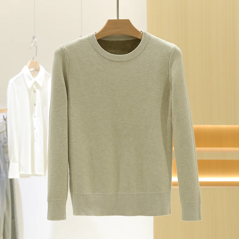 Suéter de Punto ueso con Cuello Redondo, Informal, Cómodo, Cálido, Estilo Nuevo de Invierno, Top de Mujer de Color Sólido, ...