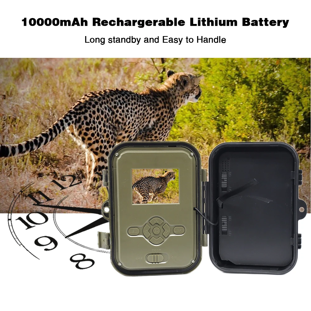 Outdoor 4K 10000mah Lithium Battery Waterproof Trail Camera HD 36MP Infrared Night Vision Motion Activated Trap Game Cam